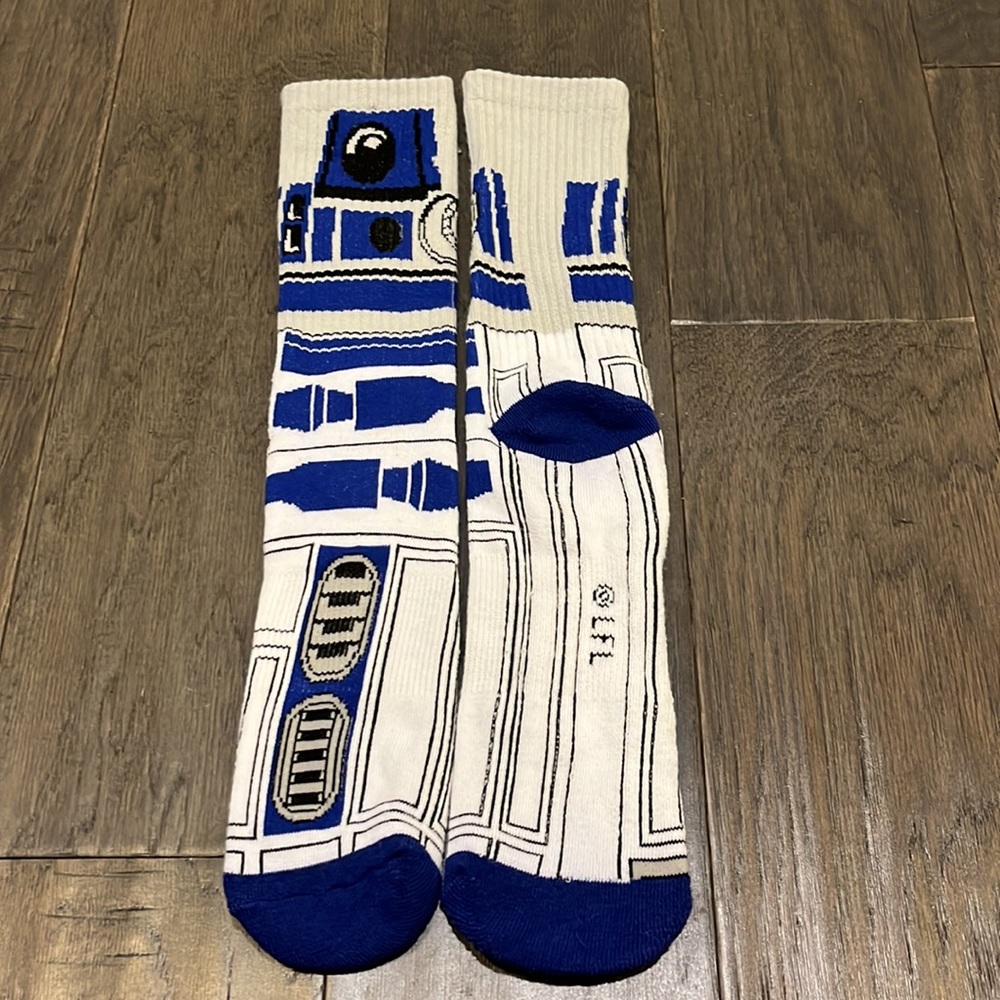 R2-D2 LFL Crew Socks nwot white Star Wars Men’s Shoe Size 7-12 Lucas Films Droid